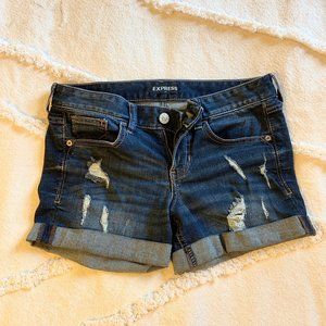 Express Distressed Denim Shorts